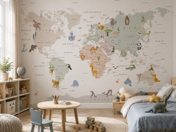 Gentle Globe — Luxury Kids Wallpaper Dubai