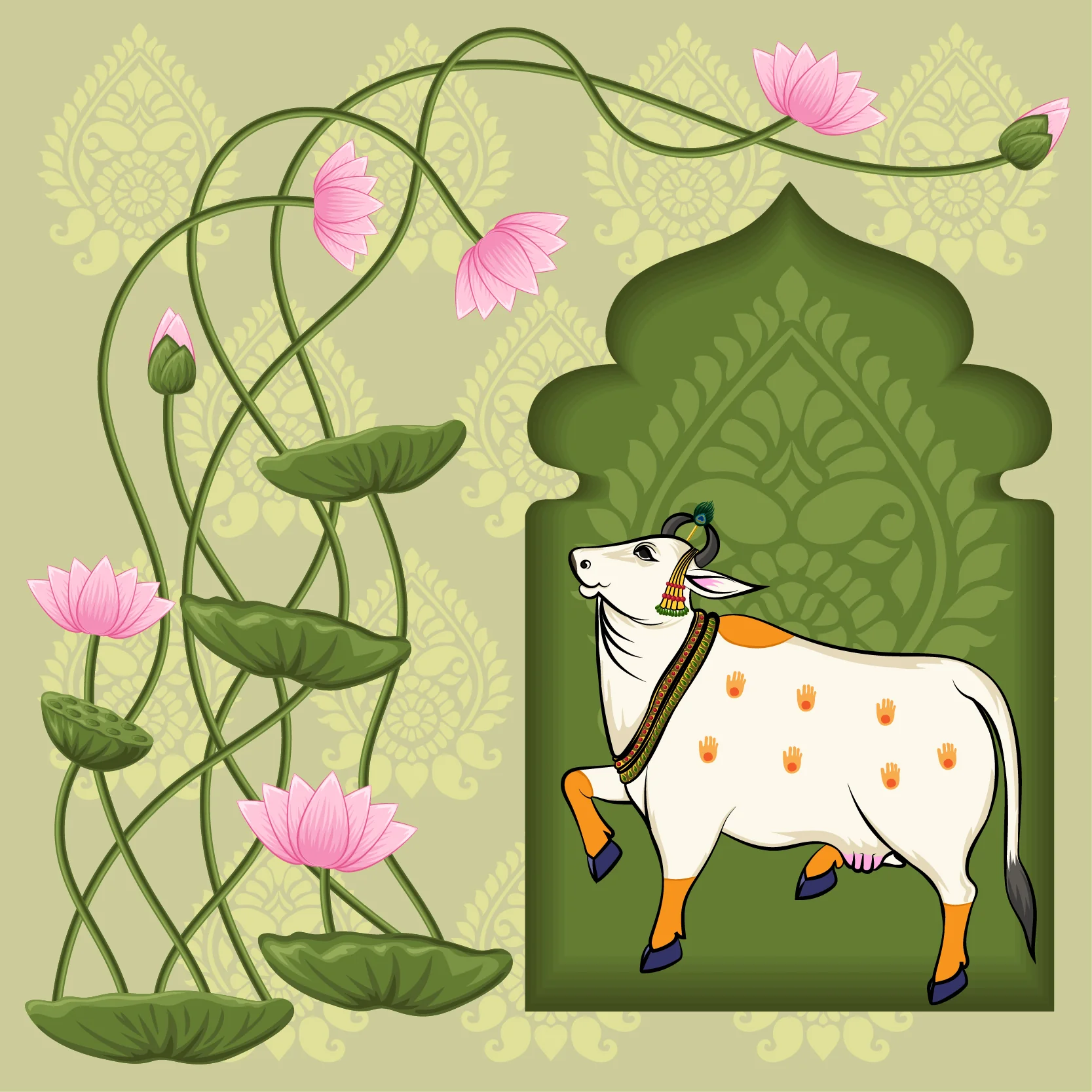 Gopura Garland — Luxury Floral Wallpaper Dubai - Image 3
