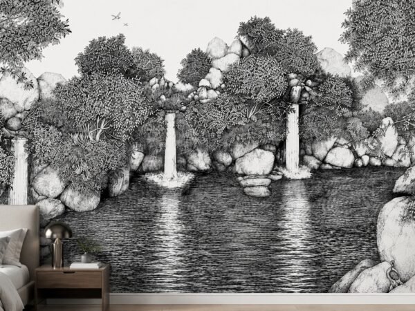 Inkwood Falls — Scenic Wallpaper Dubai