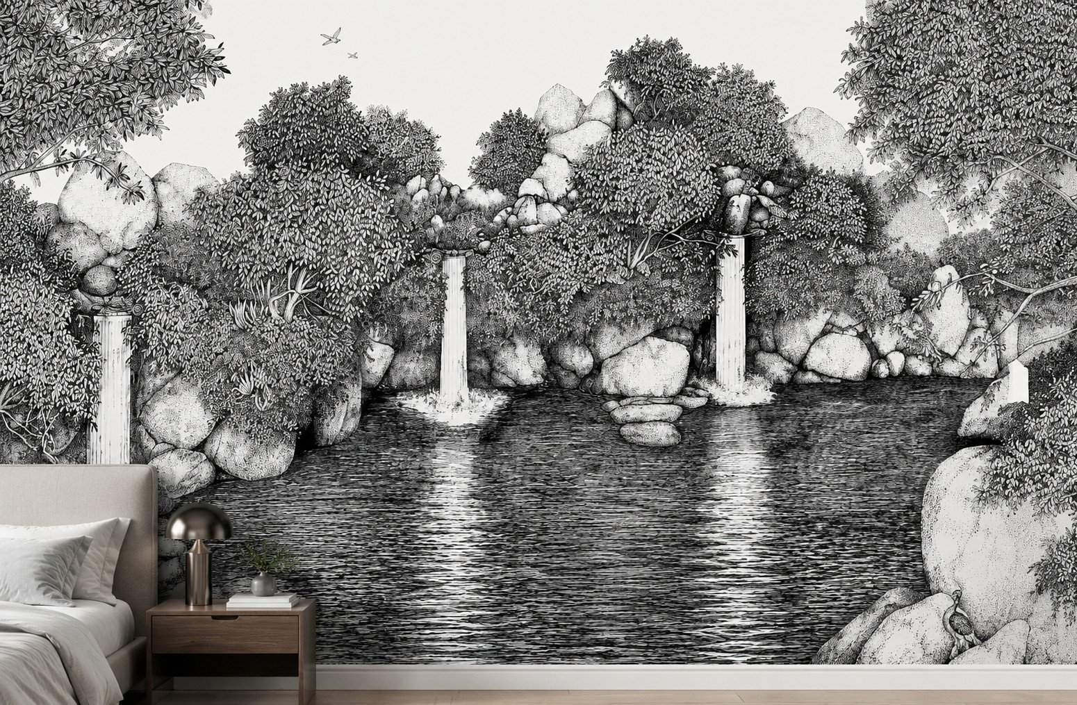 Inkwood Falls — Scenic Wallpaper Dubai