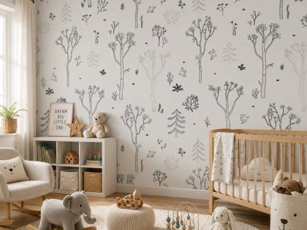 Inkwood Sprigs — Luxury Kids Wallpaper Dubai
