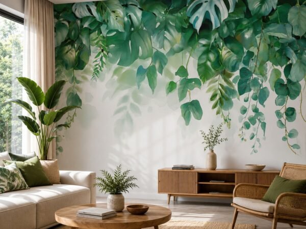 Jade Overhang — Luxury Floral Wallpaper Dubai