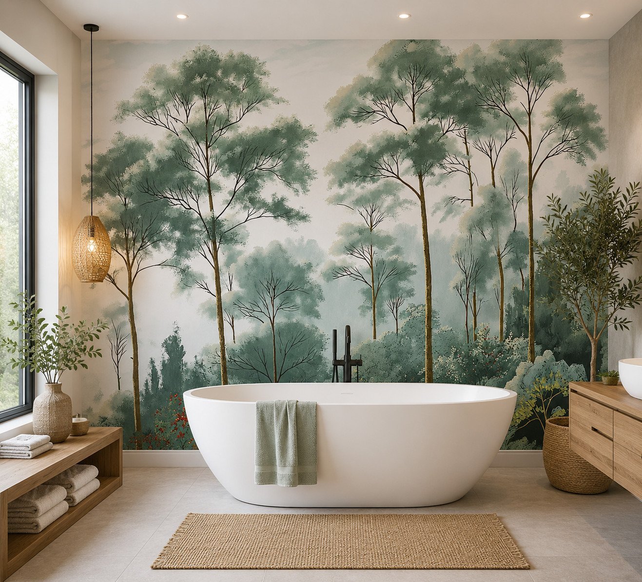 Juniper Tableau — Luxury Floral Wallpaper Dubai