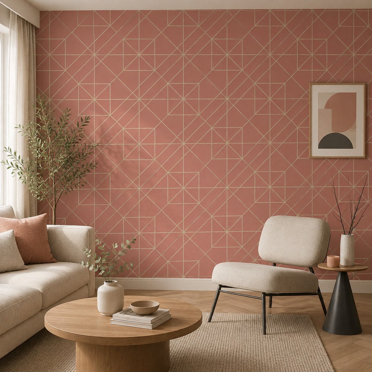 Linear Blush — Modern Wallpaper Dubai