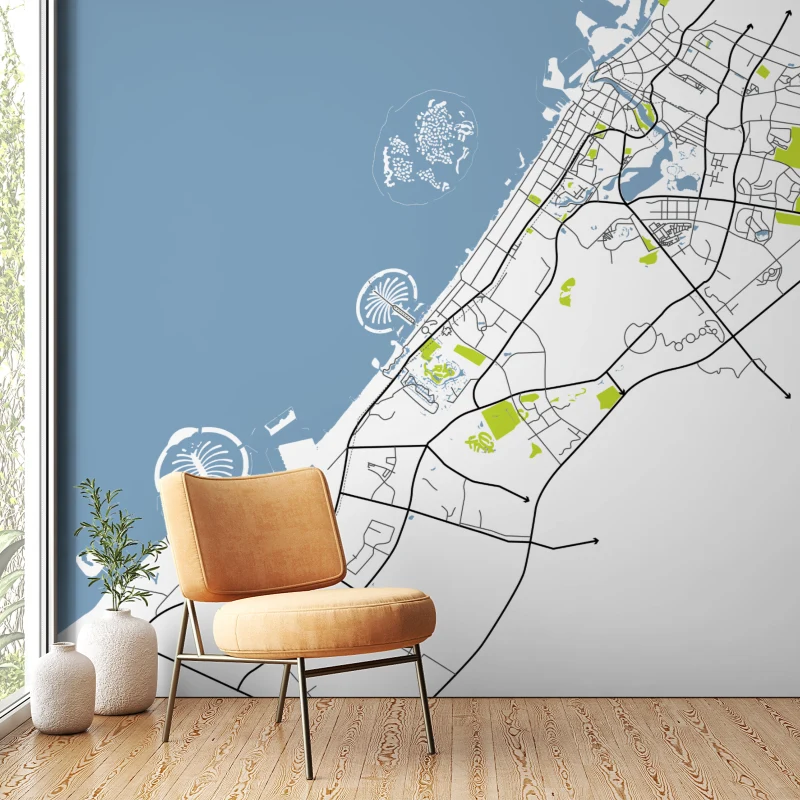 Marina Routes — Map & Mural Wallpaper Dubai - Image 3