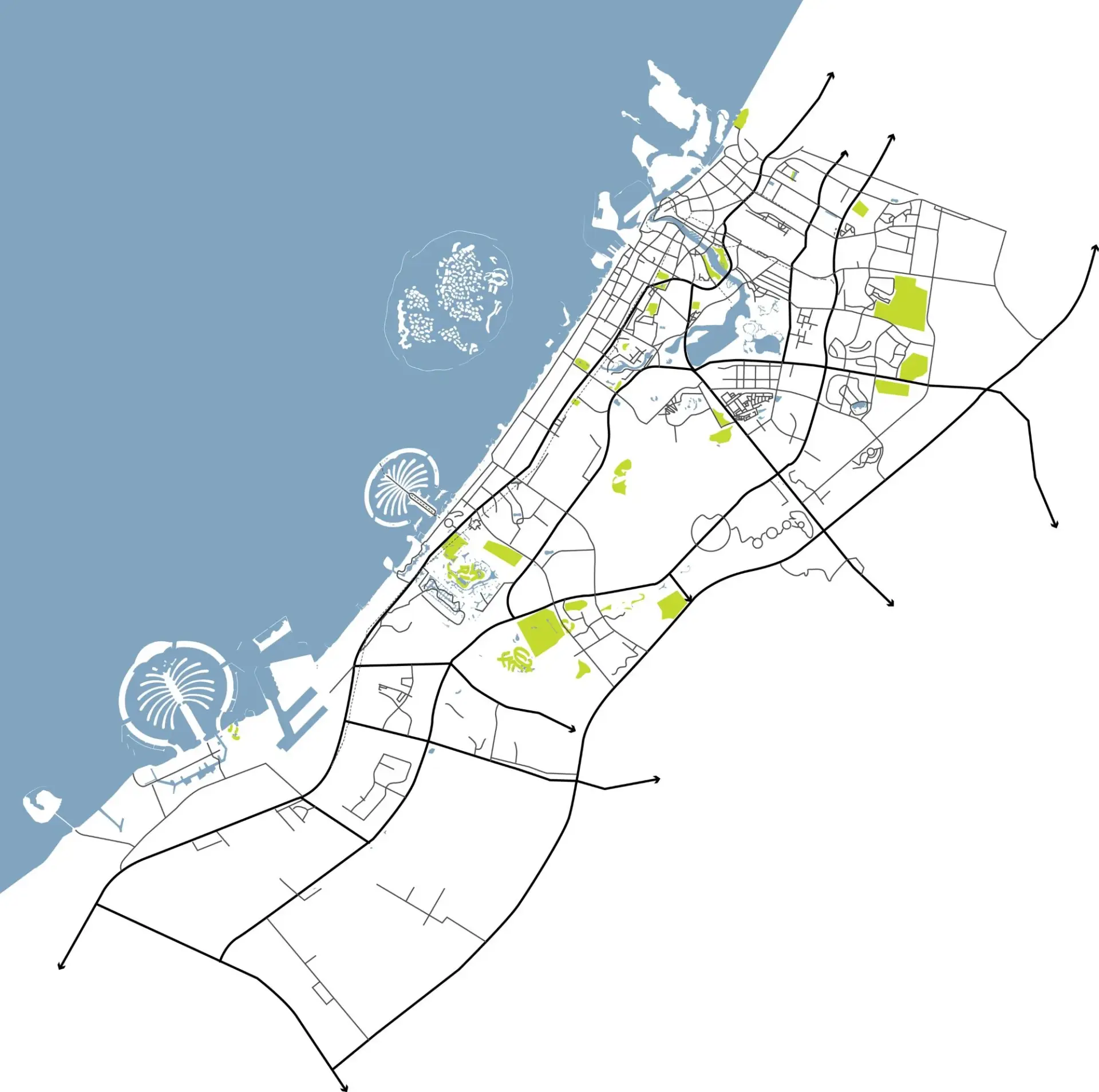 Marina Routes — Map & Mural Wallpaper Dubai - Image 2