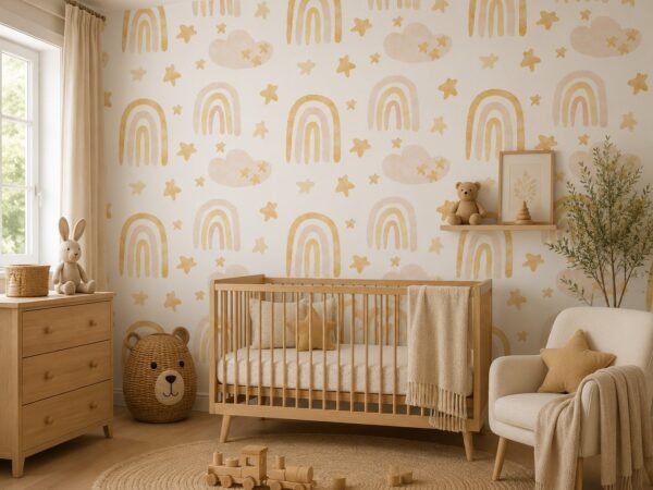 Marzipan Skies — Luxury Kids Wallpaper Dubai