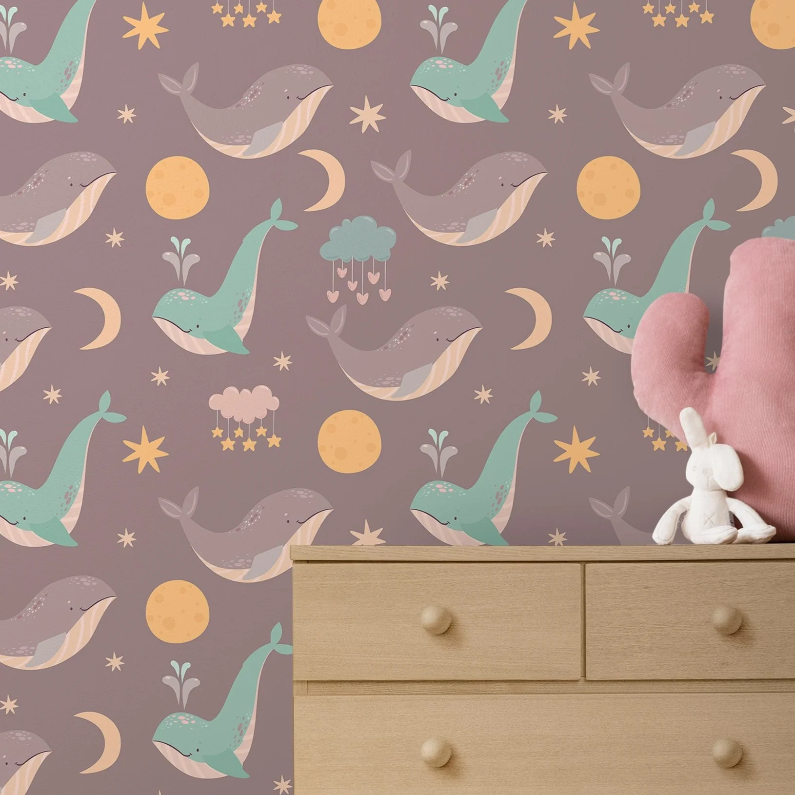 Moonberry Whales — Luxury Kids Wallpaper Dubai - Image 3