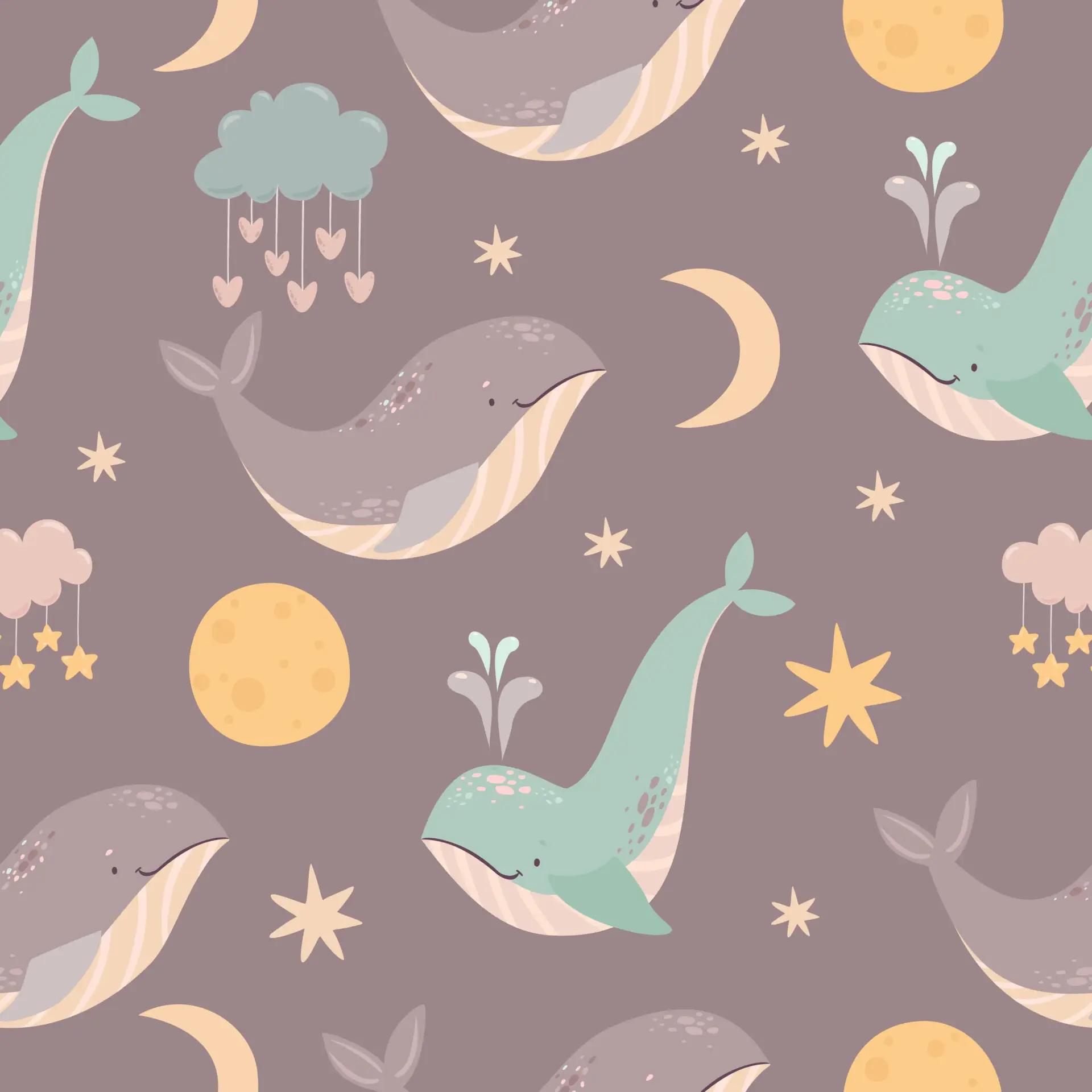 Moonberry Whales — Luxury Kids Wallpaper Dubai - Image 2