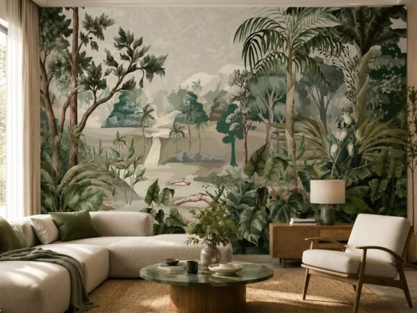 Mossland Vista — Luxury Floral Wallpaper Dubai