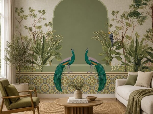 Mughal Aviary — Luxury Floral Wallpaper Dubai