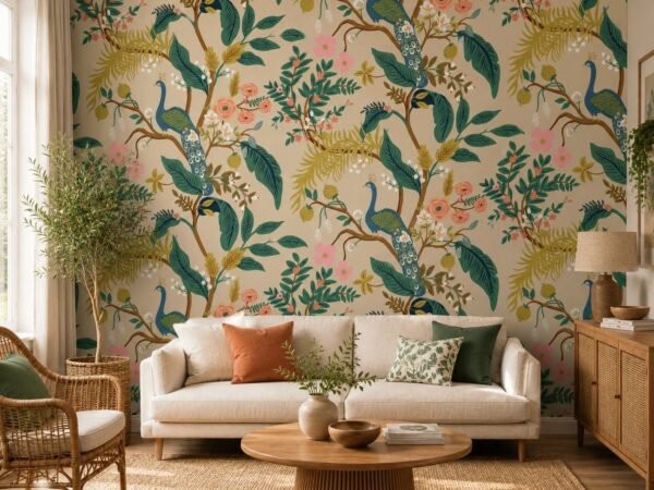 Ornate Pavo — Luxury Floral Wallpaper Dubai