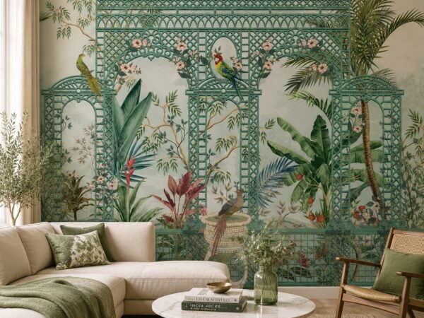 Palm Trellis — Luxury Floral Wallpaper Dubai