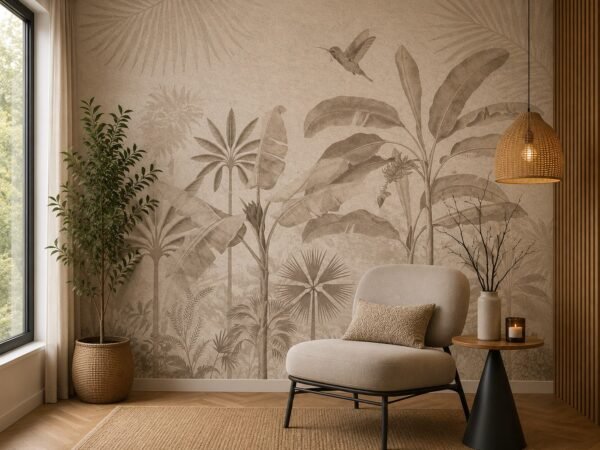 Palmera Fresco — Luxury Floral Wallpaper Dubai