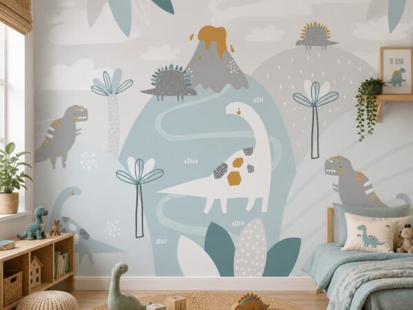 Pebble Dinos — Luxury Kids Wallpaper Dubai