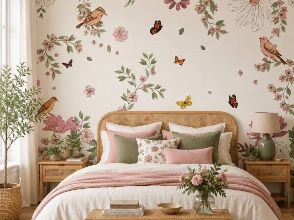 Petal Aviary — Luxury Kids Wallpaper Dubai