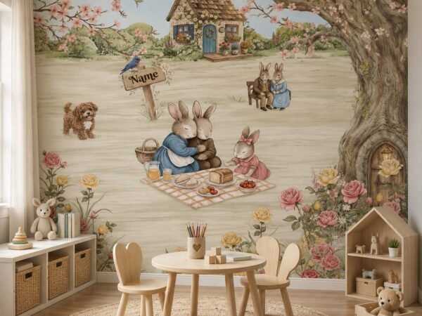Petal Picnic — Luxury Kids Wallpaper Dubai