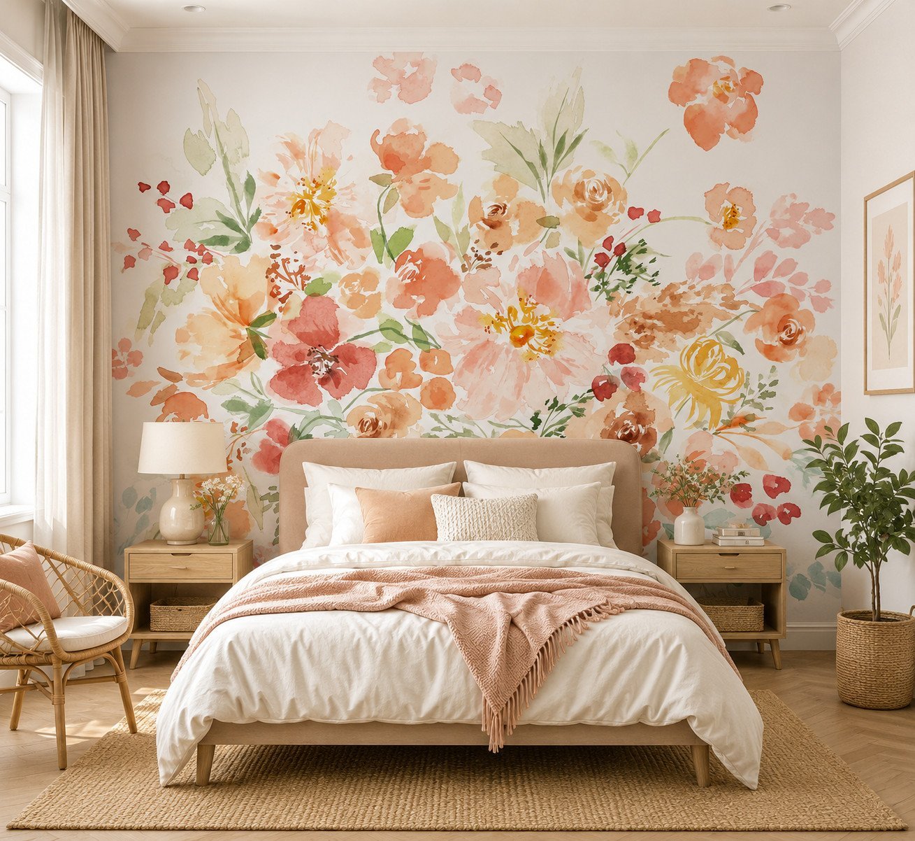 Rosy Fresco — Luxury Floral Wallpaper Dubai