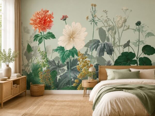 Sage Florarium — Luxury Floral Wallpaper Dubai