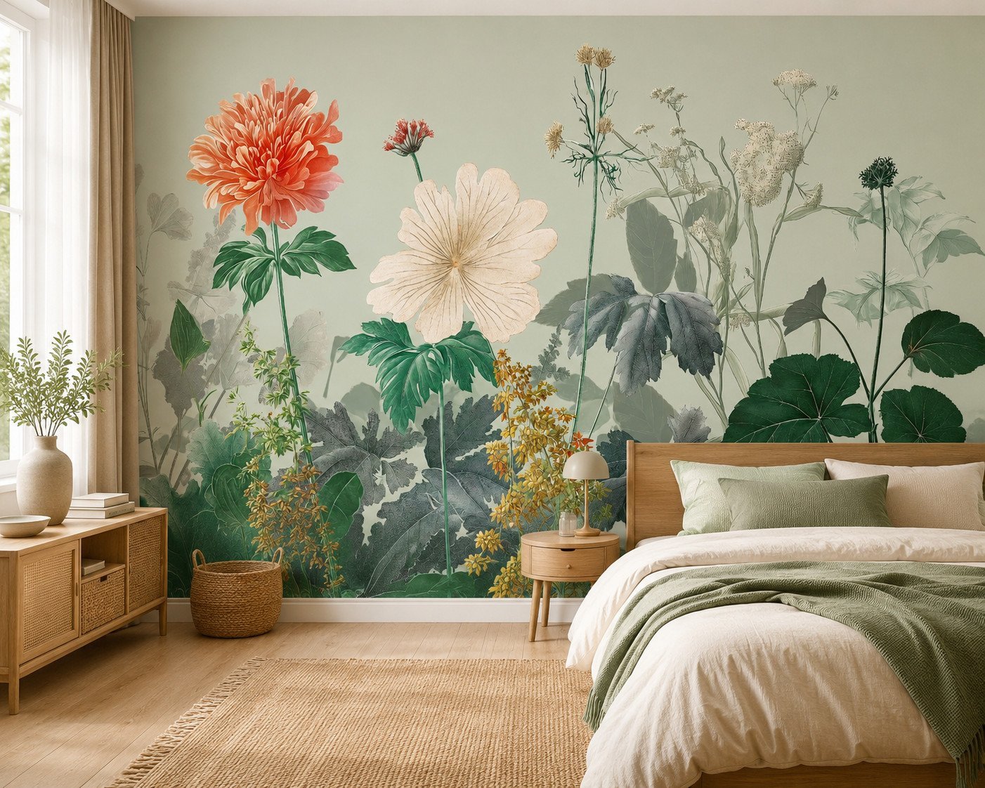 Sage Florarium — Luxury Floral Wallpaper Dubai