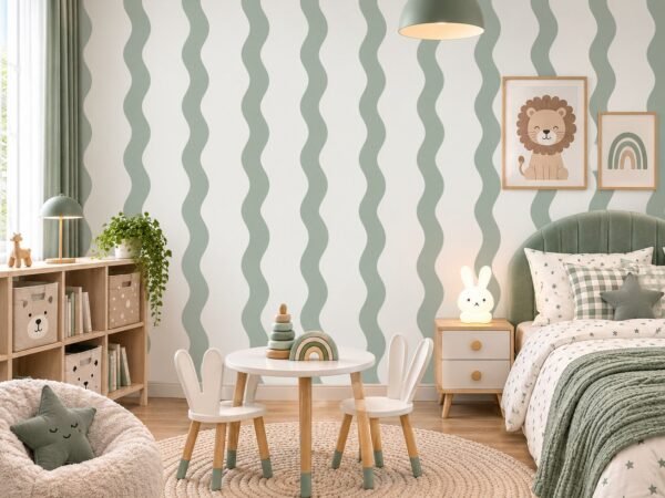 Sage Ripple — Modern Wallpaper Dubai