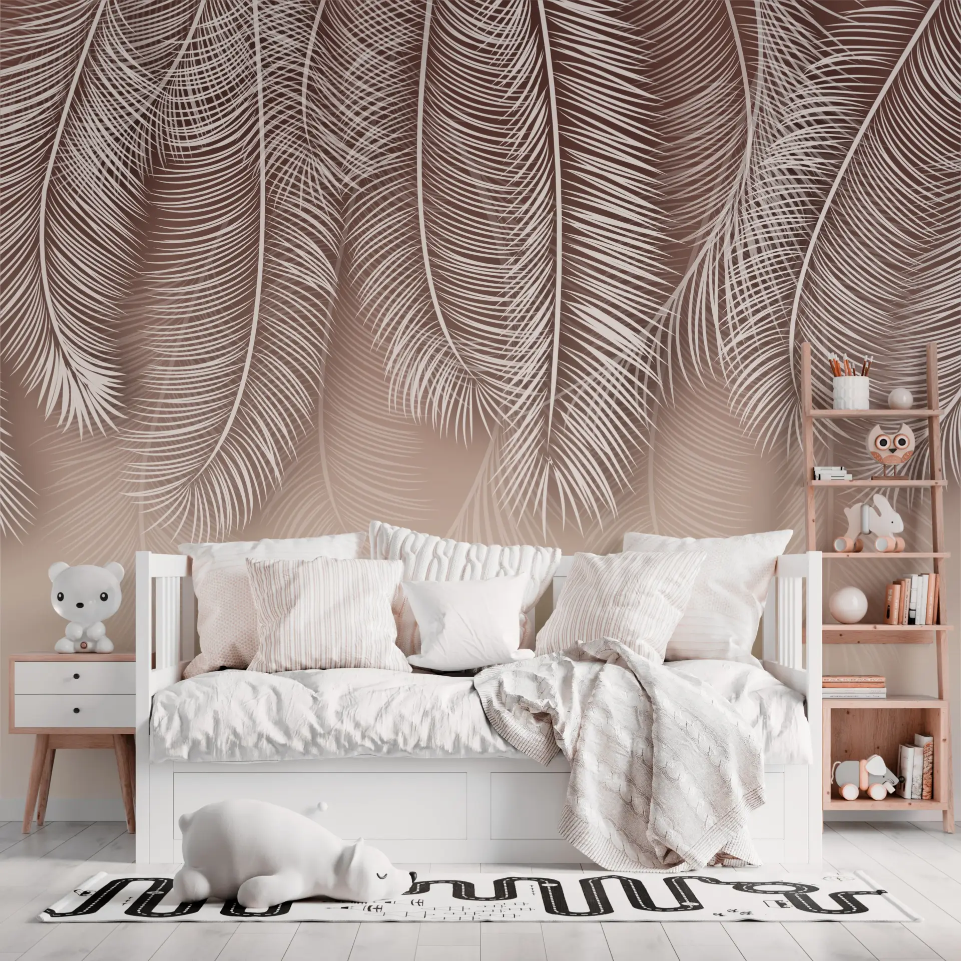 Sepia Plumes — Luxury Floral Wallpaper Dubai - Image 3