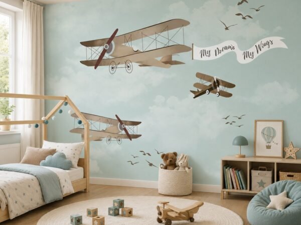 Sepia Squadron — Luxury Kids Wallpaper Dubai