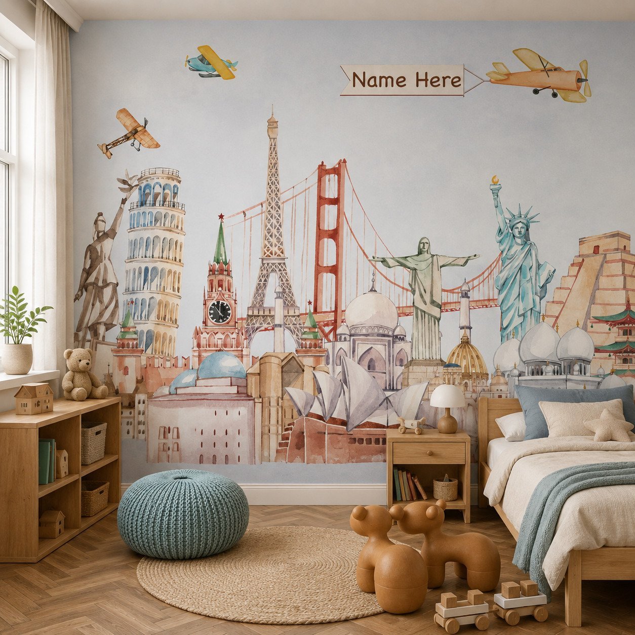 Skyline Journey — Luxury Kids Wallpaper Dubai