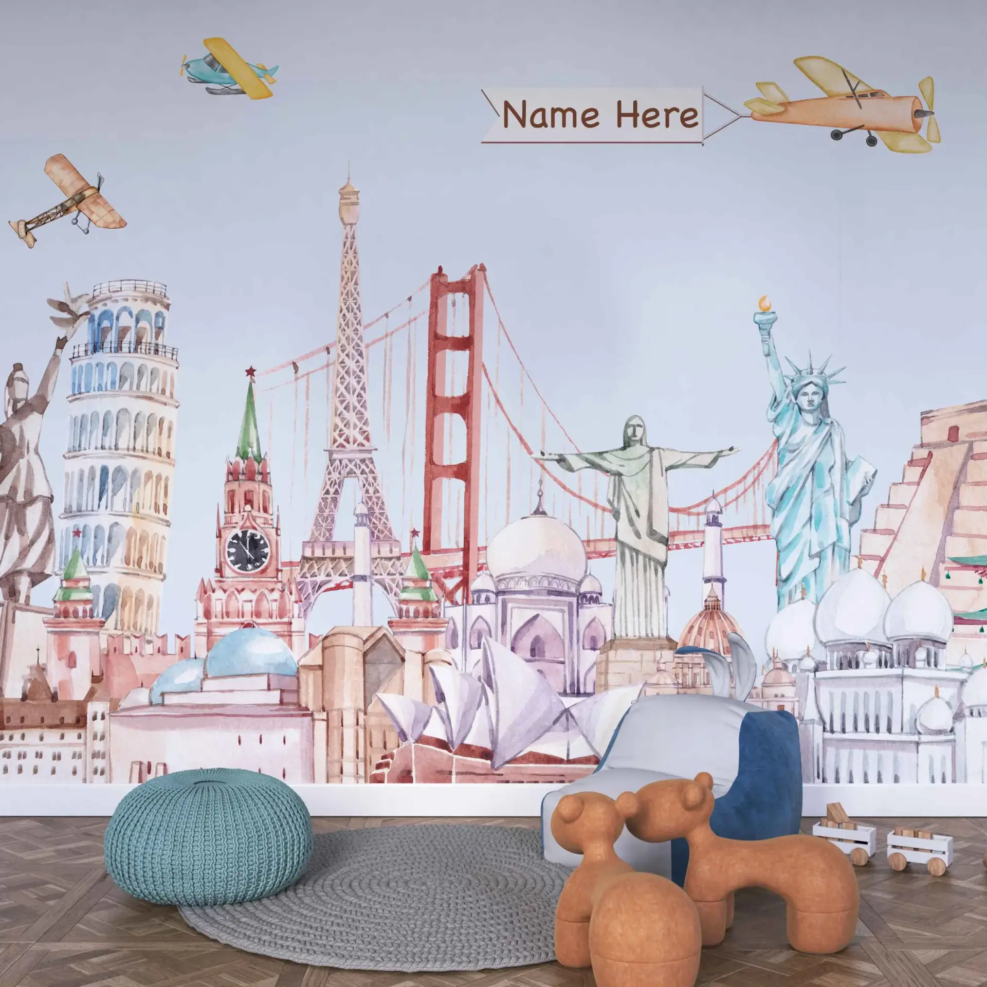 Skyline Journey — Luxury Kids Wallpaper Dubai - Image 3