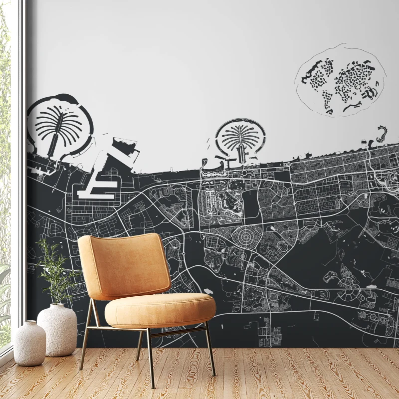 Slate Network — Map & Mural Wallpaper Dubai - Image 3
