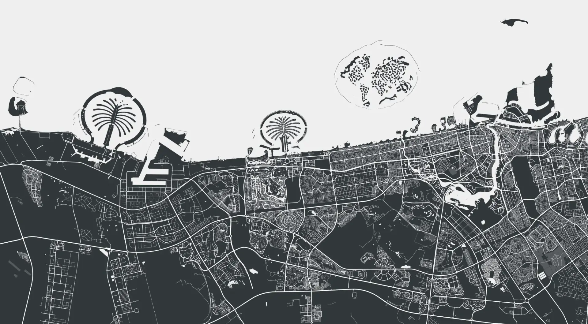 Slate Network — Map & Mural Wallpaper Dubai - Image 2