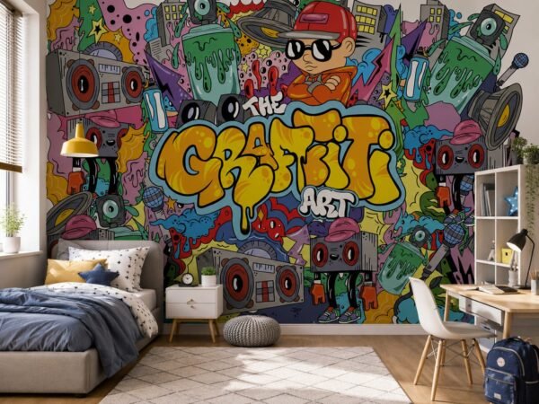 Sonic Scribble — Luxury Kids Wallpaper Dubai