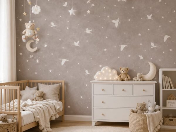 Starlit Swallows — Luxury Kids Wallpaper Dubai