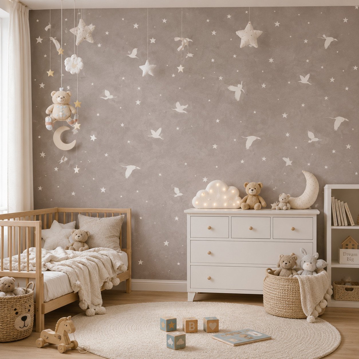 Starlit Swallows — Luxury Kids Wallpaper Dubai