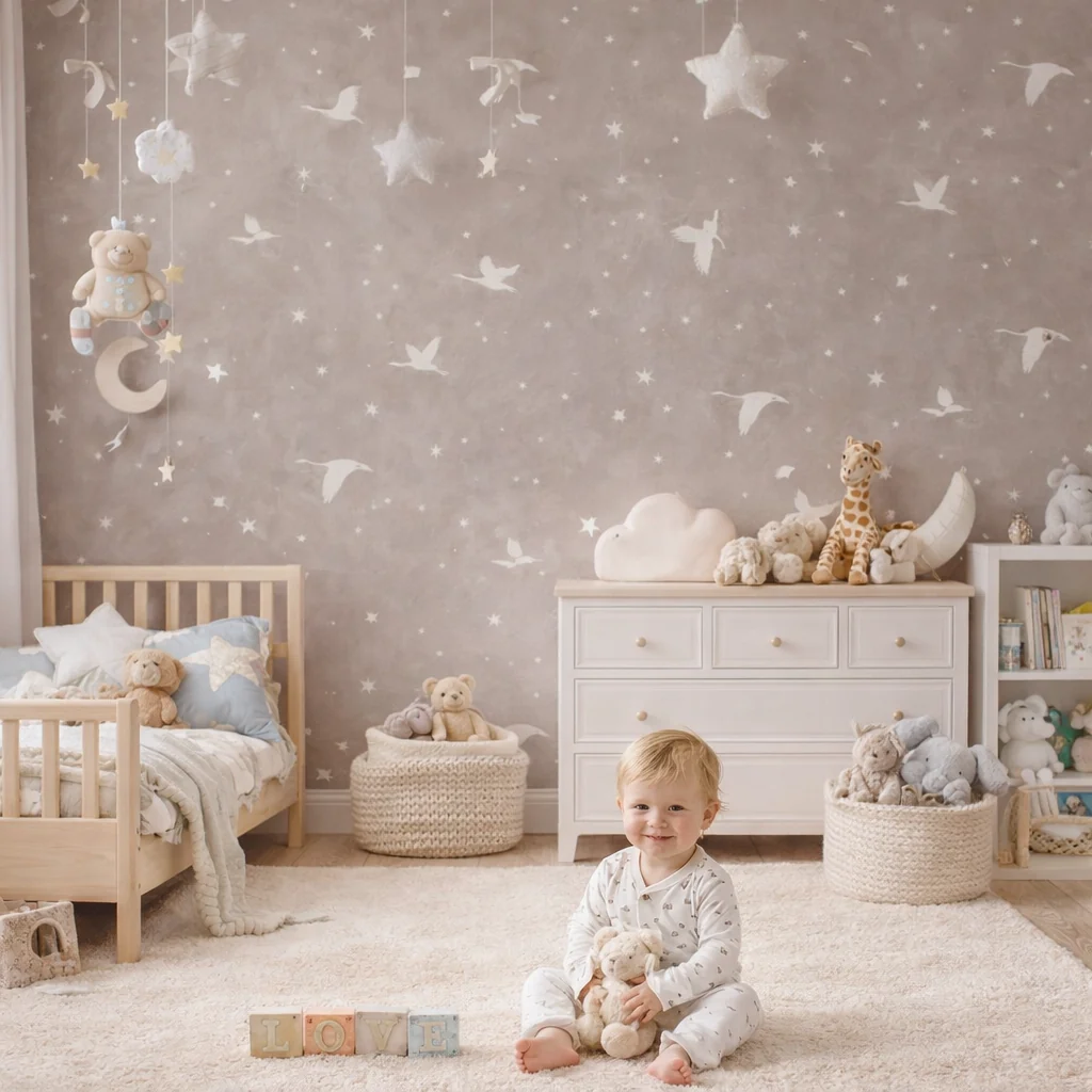 Starlit Swallows — Luxury Kids Wallpaper Dubai - Image 3