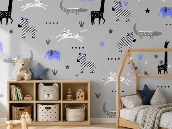 Striped Caravan — Luxury Kids Wallpaper Dubai