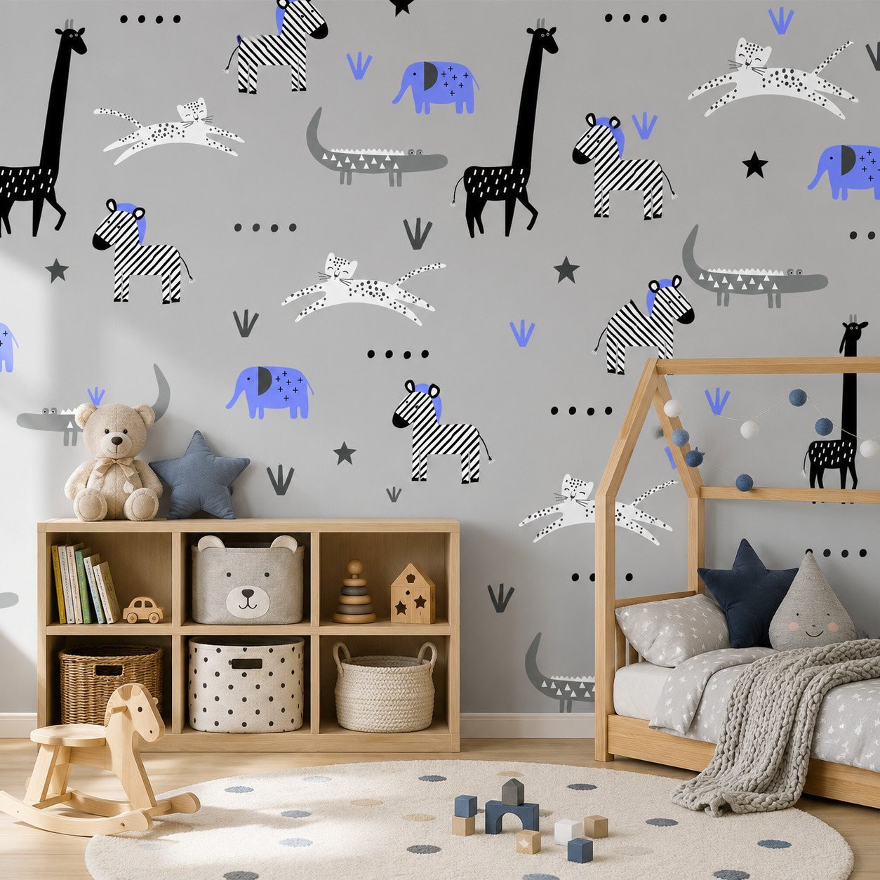 Striped Caravan — Luxury Kids Wallpaper Dubai