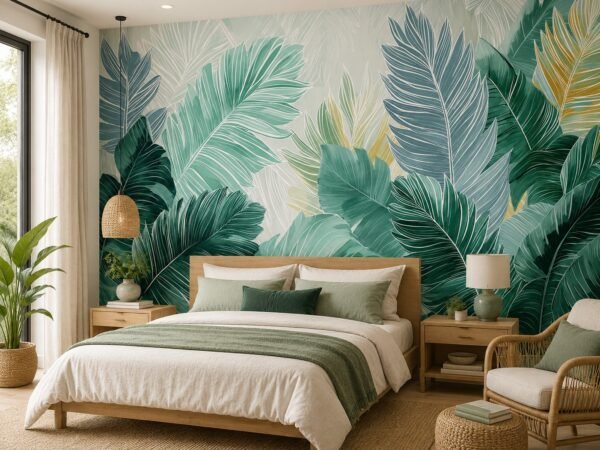 Tidal Palms — Luxury Floral Wallpaper Dubai