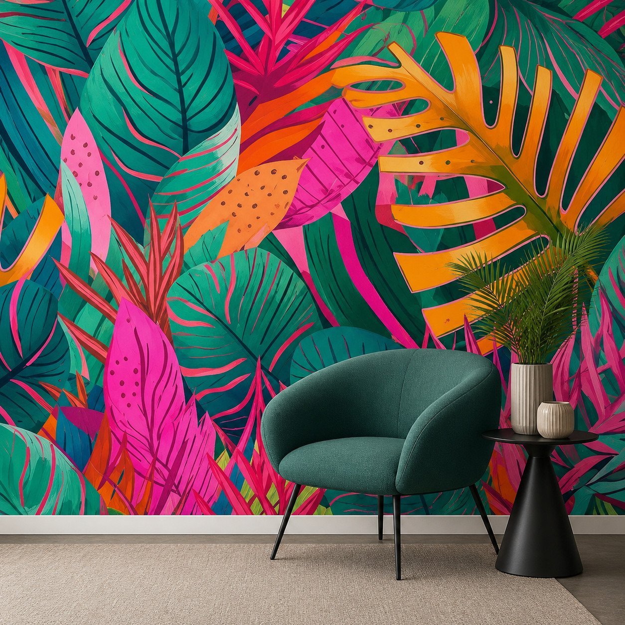 Tropic Voltage — Luxury Floral Wallpaper Dubai