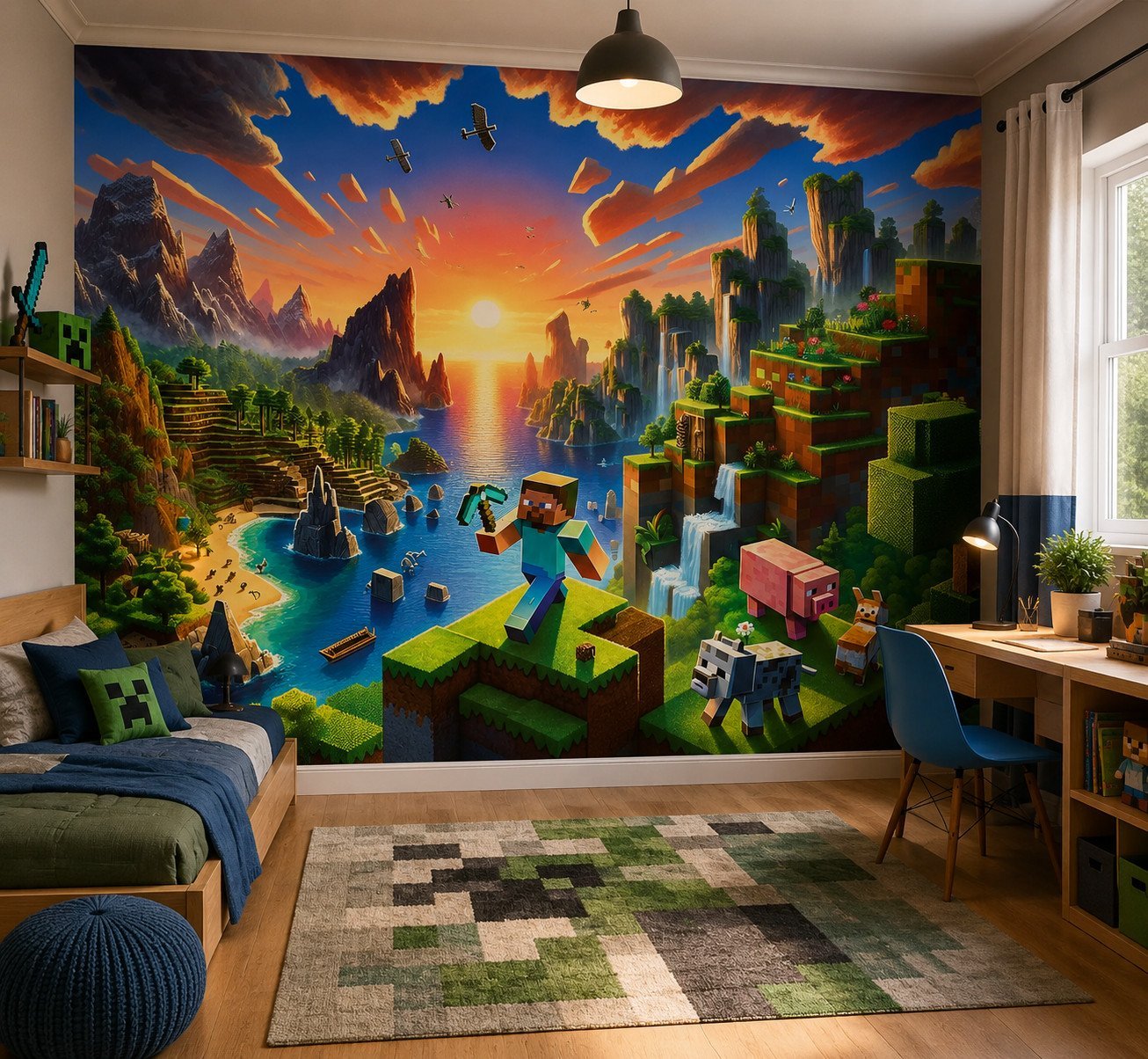 Voxel Frontier — Luxury Kids Wallpaper Dubai