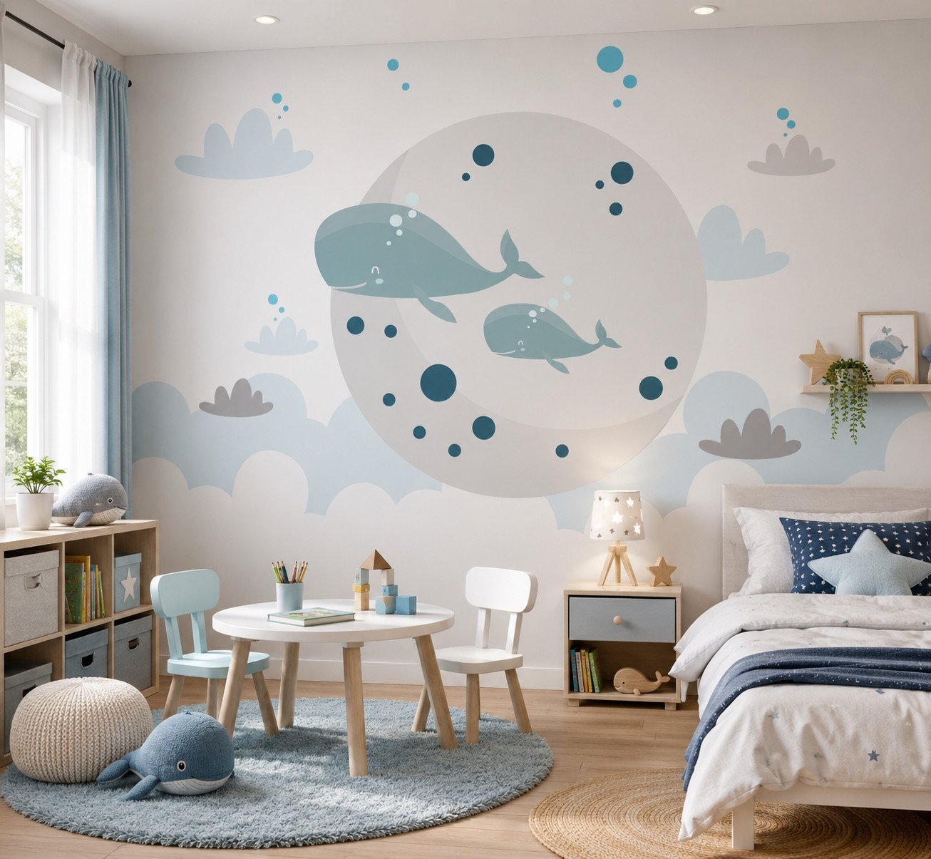 Whale Halo — Luxury Kids Wallpaper Dubai
