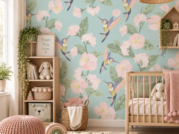 Azure Garden — Luxury Floral Wallpaper Dubai