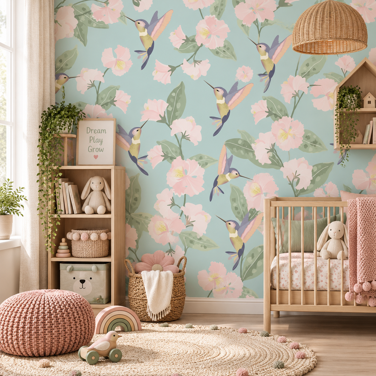 Azure Garden — Luxury Floral Wallpaper Dubai
