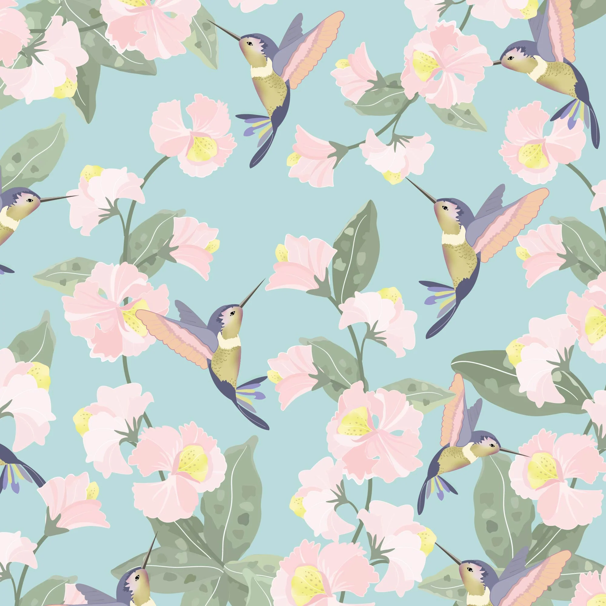 Azure Garden — Luxury Floral Wallpaper Dubai - Image 2