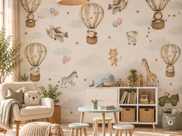 Balloon Buddies — Luxury Kids Wallpaper Dubai
