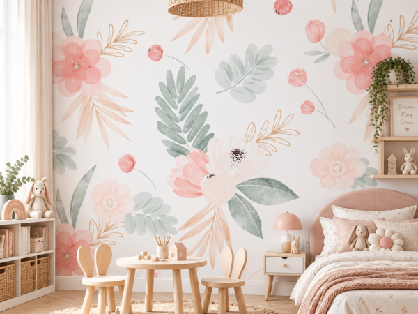 Blush Garden — Luxury Floral Wallpaper Dubai