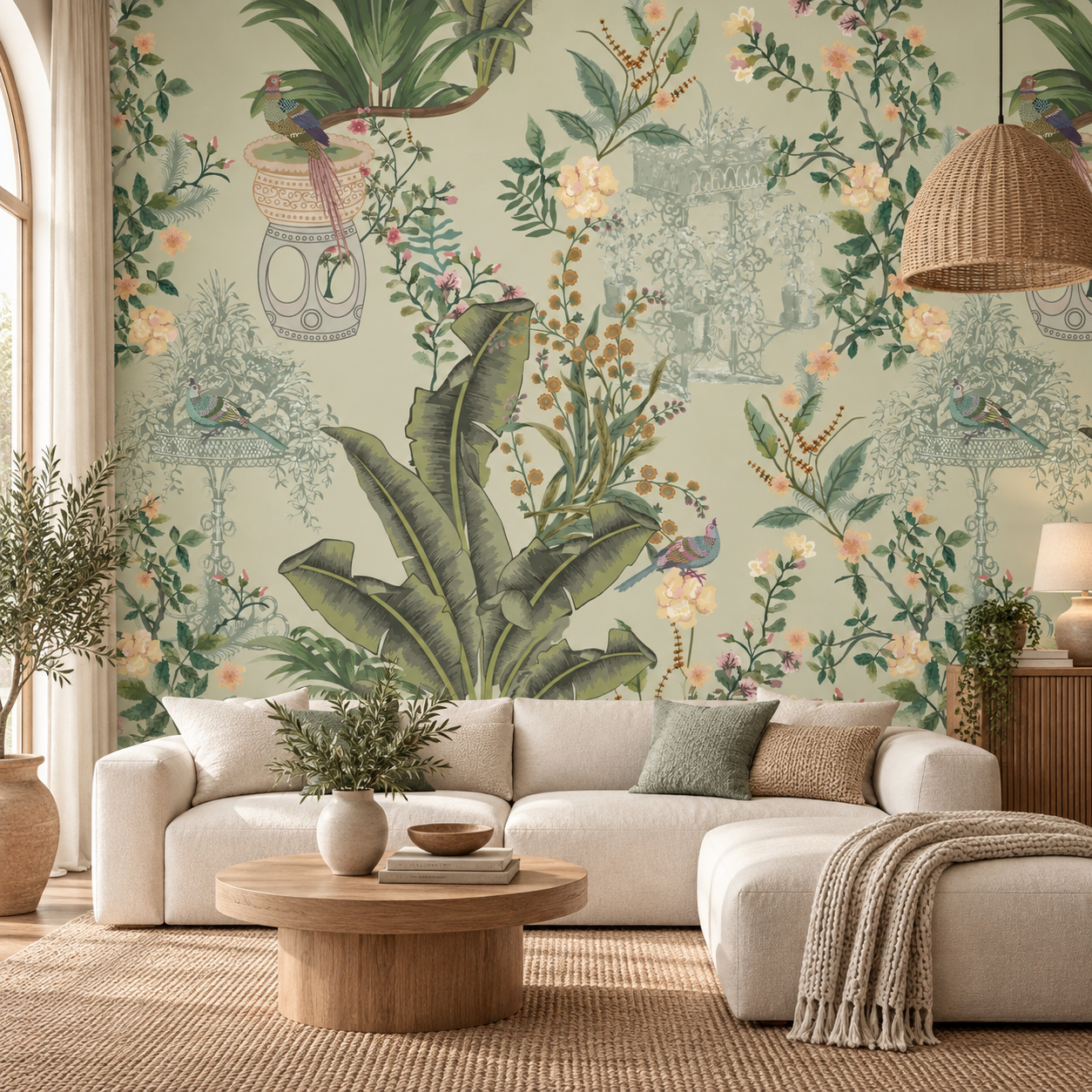 Botanical Terrace — Luxury Floral Wallpaper Dubai