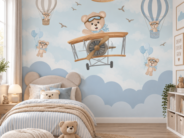 Cloud Aviators — Luxury Kids Wallpaper Dubai