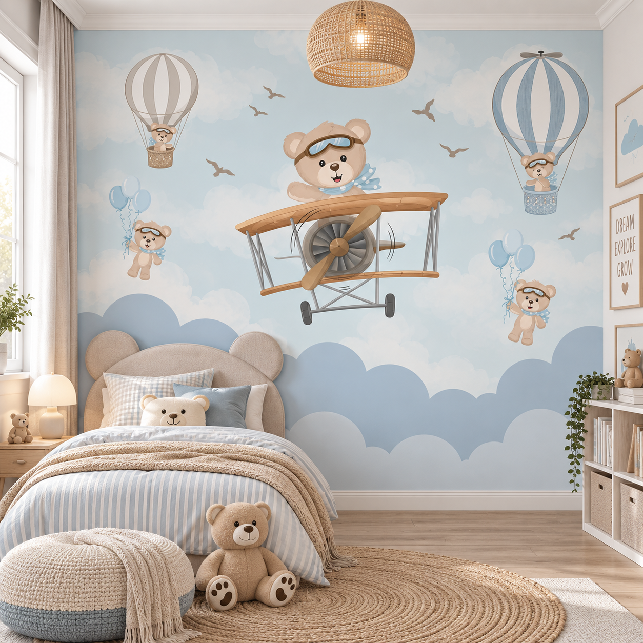 Cloud Aviators — Luxury Kids Wallpaper Dubai