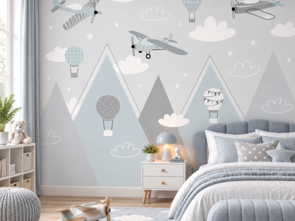 Cloud Voyage — Luxury Kids Wallpaper Dubai